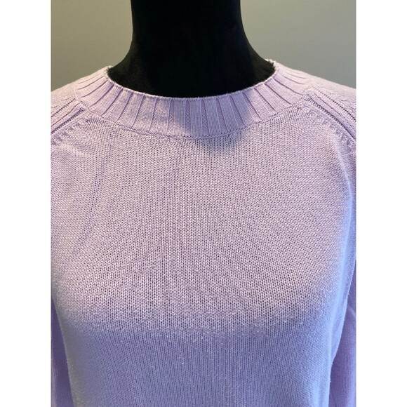 Old Navy Sweater Crewneck Oversized Large Pink Purple Hi Low Hem 55% Cotton - Picture 3 of 11